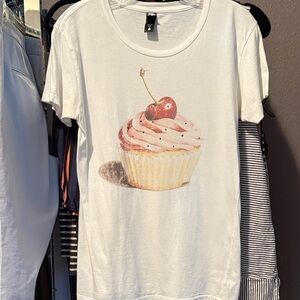White Cherry Cupcake Tee